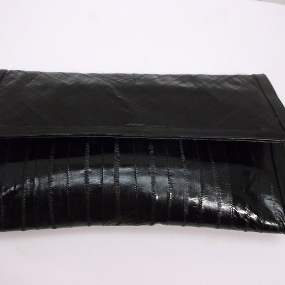 VTG Leather of the sea large black clutch - Picture 5 of 9